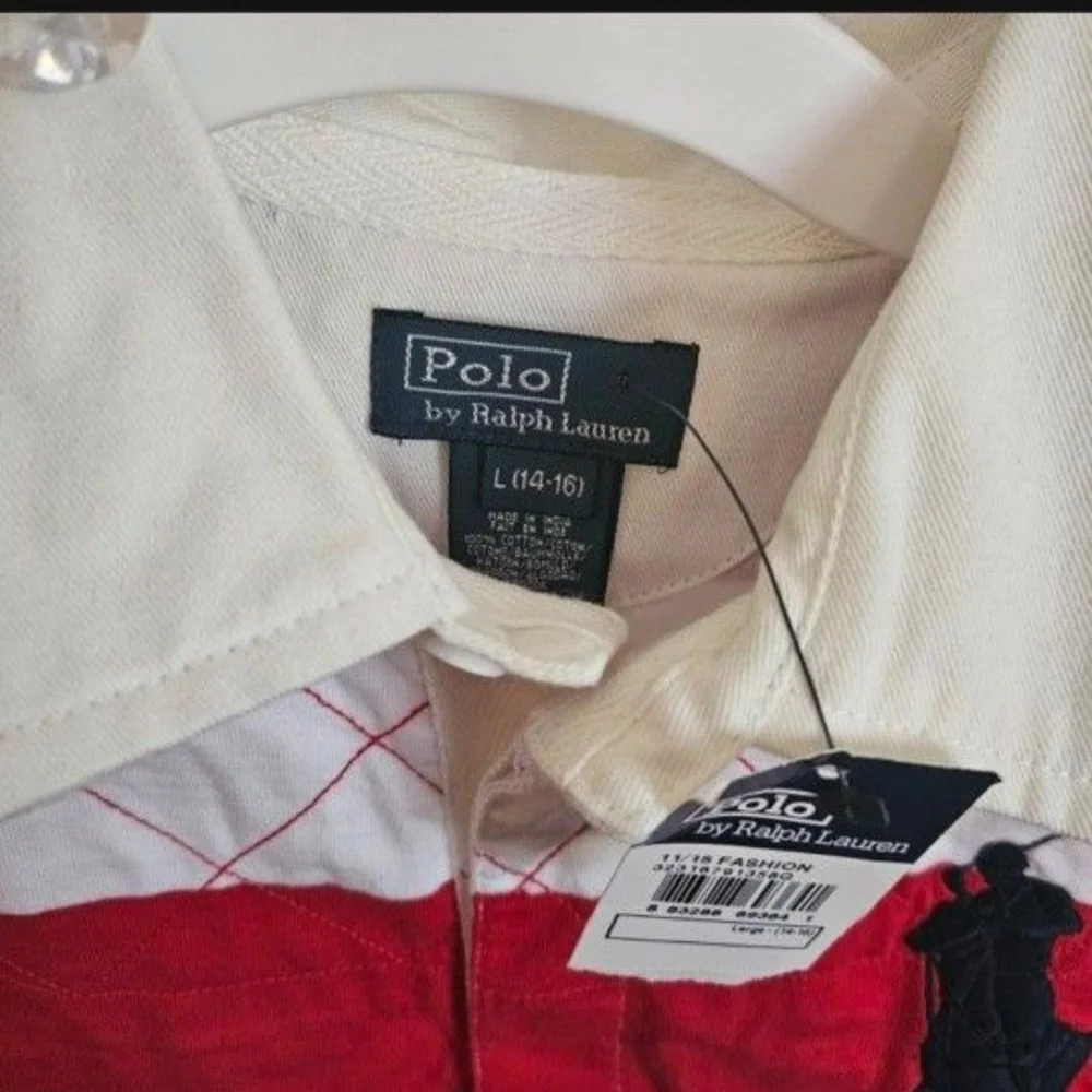 Polo Ralph Lauren Red and White Striped Shirt